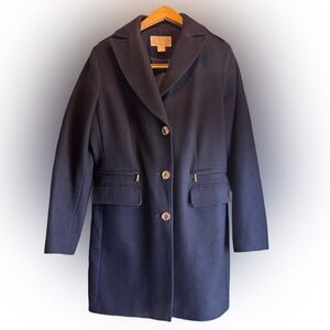 Michael by Michael Kors Navy Wool Coat- Small